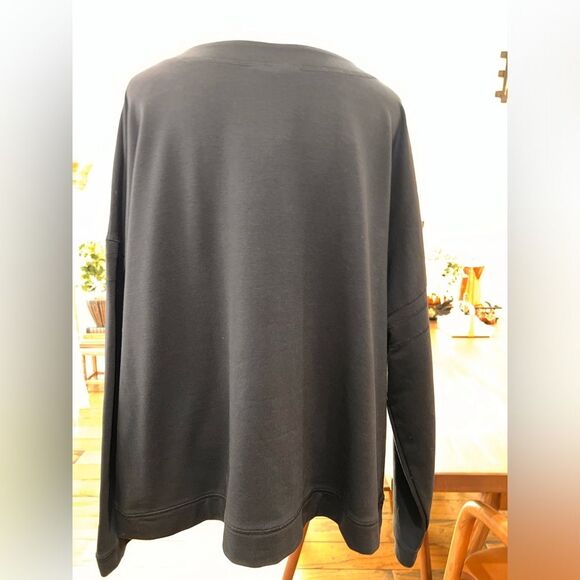 Lane Bryant Black Beaded Soft Knit Tunic Top Scoop Neck Long Sleeve Plus 22/24 - Picture 4 of 5